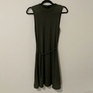 New Look high neck jersey dress, olive green